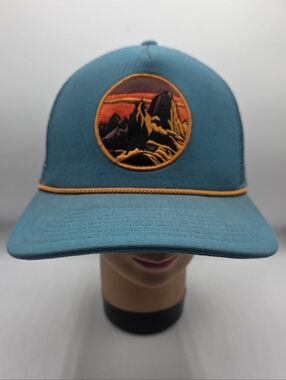 Patagonia Heritage Fitz Roy Master Chief Tobago Blue 2014 VTG Mesh Trucker Hat